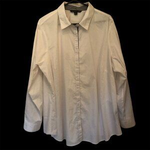 Zac & Rachel white button-down w/ gingham accents sz 3X